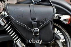 Saddle Bag For Harley Davidson Dyna Street Bob Wide Glide Italian Leather