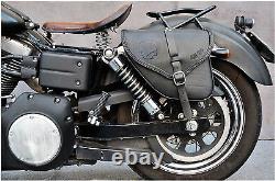 Saddle Bag For Harley Davidson Dyna Street Bob Wide Glide Italian Leather