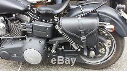 Saddle Bag For Harley Davidson Dyna Street Bob Wide Glide Italian Leather