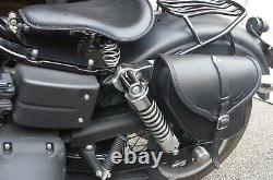 Saddle Bag For Harley Davidson Street Bob Wide Glide Italian Leather Quality