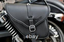 Saddle Bag For Harley Davidson Street Bob Wide Glide Italian Leather Quality