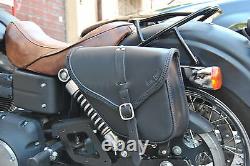 Saddle Bag Harley Davidson Dyna Street Bob Wide Glide Italian Quality Leather