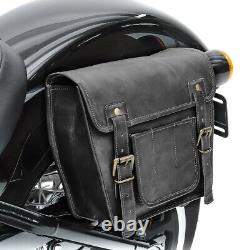 Saddle Bag Leather for Harley Davidson Dyna FAT/STREET BOB SV4 Black