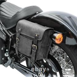 Saddle Bag Leather for Harley Davidson Dyna FAT/STREET BOB SV4 Black