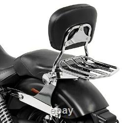Sissy Bar With Luggage Rack Removable for Harley Dyna Street Bob 06-17 Chrome