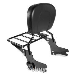 Sissy Bar With Luggage Rack Removable s1 for Harley STREET GLIDE 06-08 Black