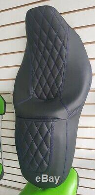 Street Glide HARLEY Touring Seat P52320-11, Blue Stitching 2008-2018 COVER ONLY
