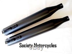 Street Glide Low Harley Davidson Revolver Slip-On Mufflers Exhaust Pipes Black