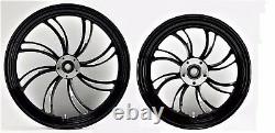 Twisted Vortex Front/rear 21 & 18 Black Wheel Set Harley Electra Glide Street